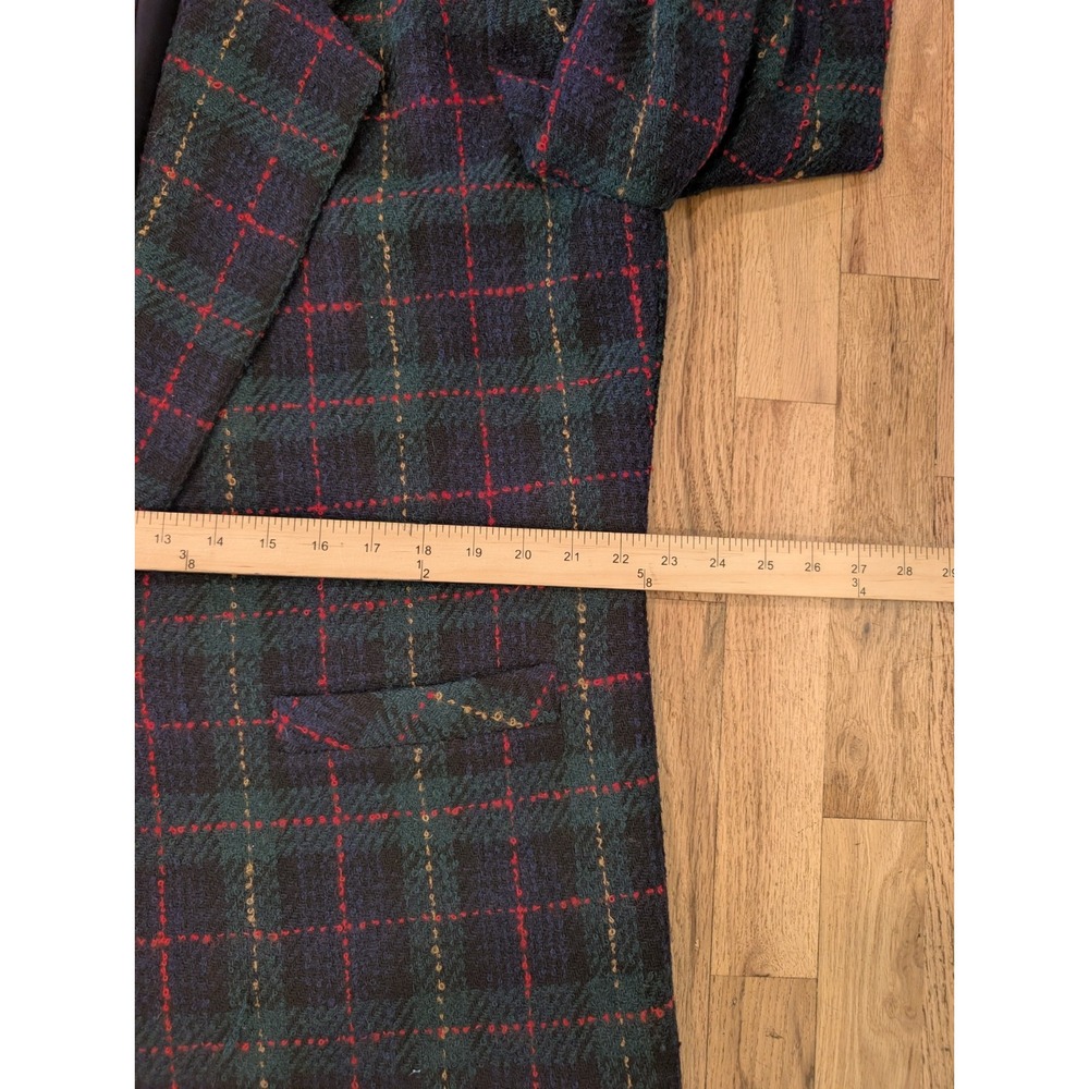 ALFRED DUNNER Navy Green Red Plaid Wool Jacket Blazer Womens XL VTG - Picture 8 of 16